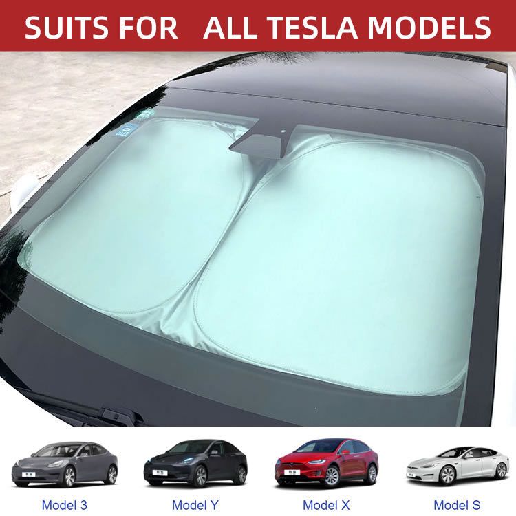 Suitable For Tesla Model3 Car Sun Shield ModelY Sun Shield TeslaS X Sun Shield 240T, Dimensions: [56x37 inches]model 3 (with storage bag)
