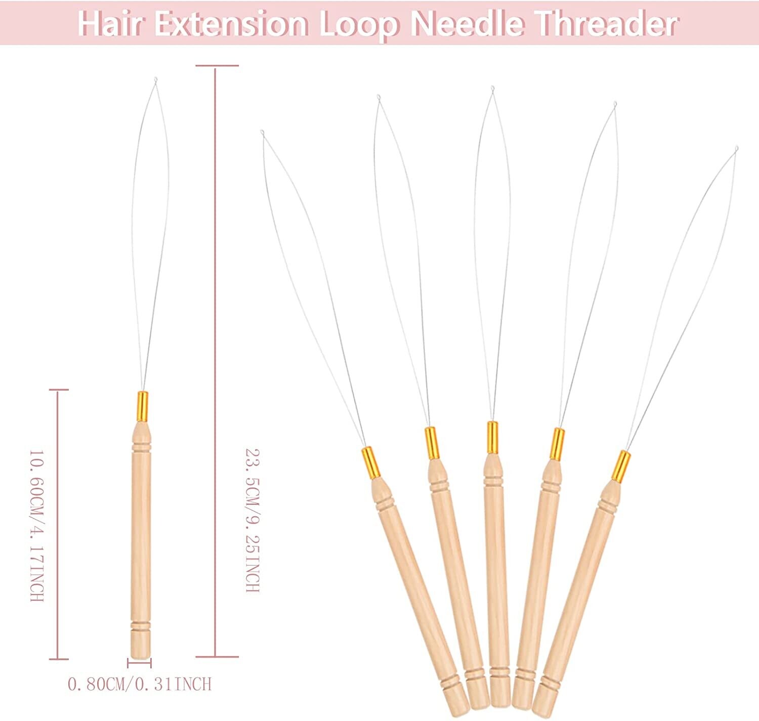 5PCS Hair Extension Loop Needle Threader