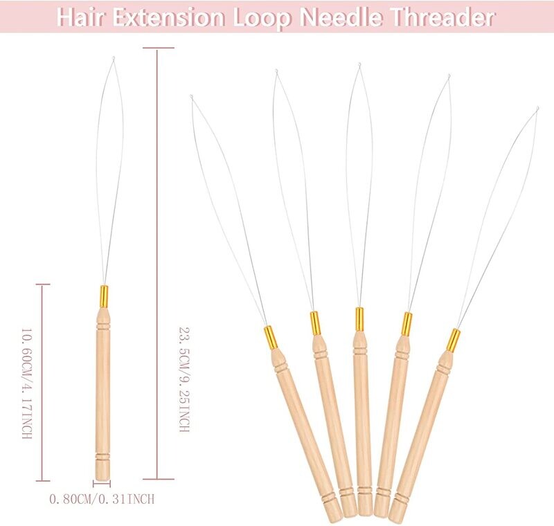 5PCS Hair Extension Loop Needle Threader