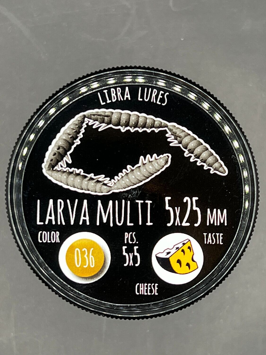Libra Lures " Multi Larva 5x 25mm" NO 036 Coffee Milk
