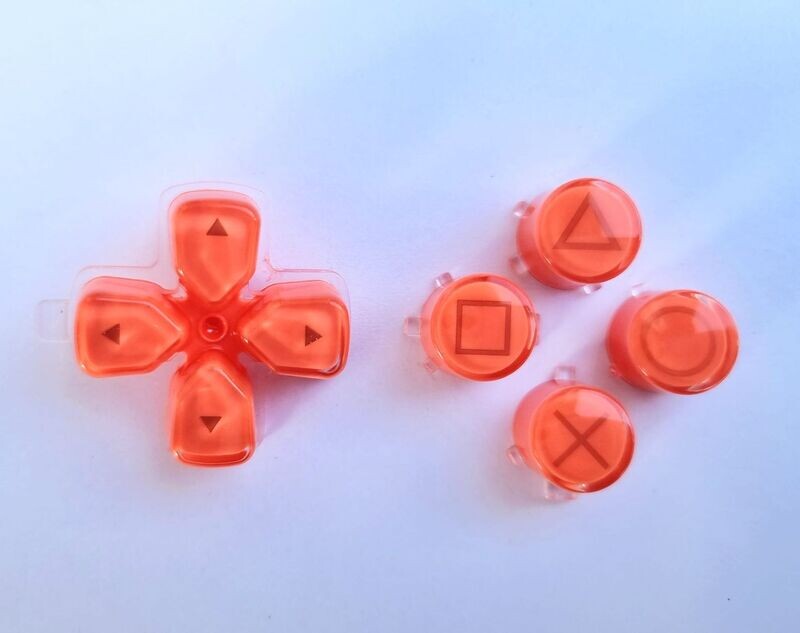 Custom Crystal Button set for PS5 - Orange