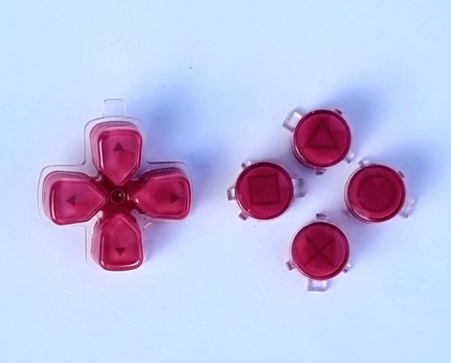 Custom Crystal Button set for PS5 - Wine Red