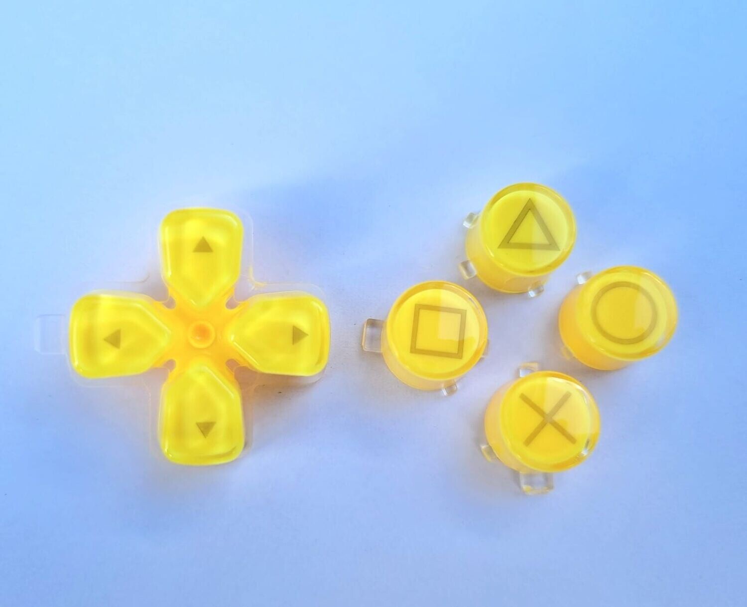 Custom Crystal button set for PS5 - Yellow