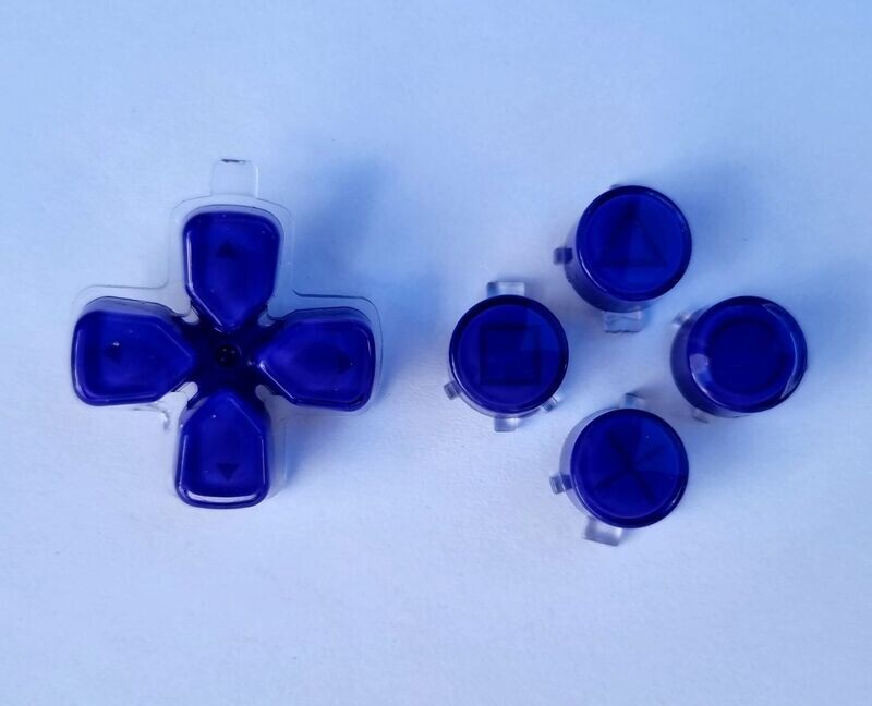 Custom Crystal Button Set for PS5 - Dark Blue