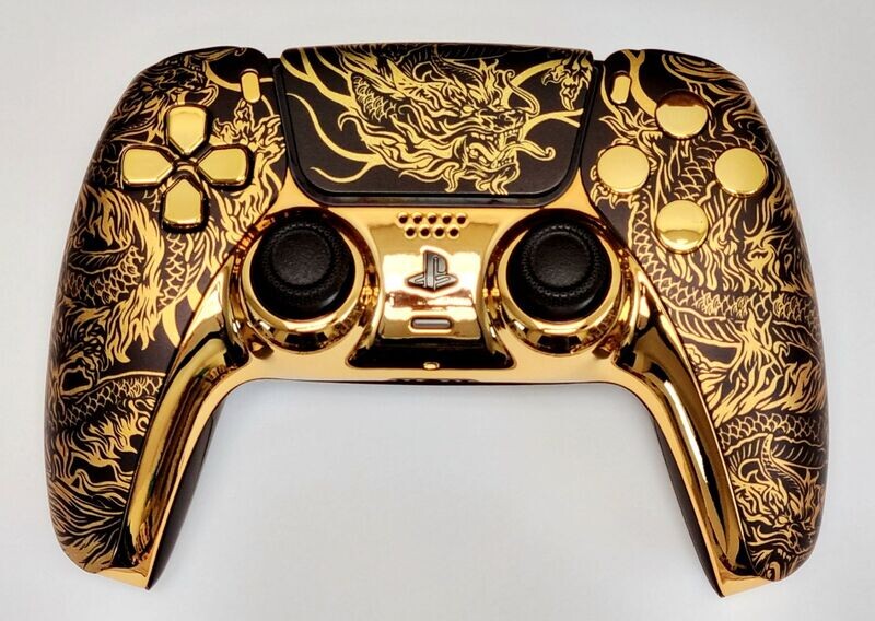 Custom PS5 Dualsense Controller - Golden Dragon  *NEW*