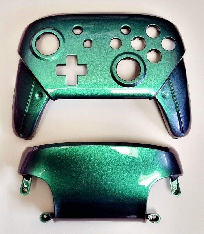 Nintendo Switch Pro Controller Shell - Chameleon - Green & Purple