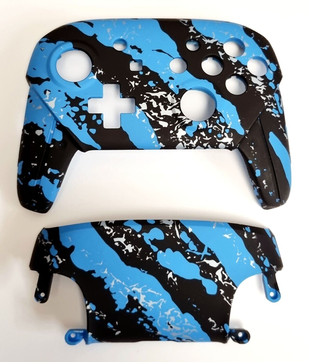 Nintendo Switch Pro Controller Shell - Black & Blue Paint Splat