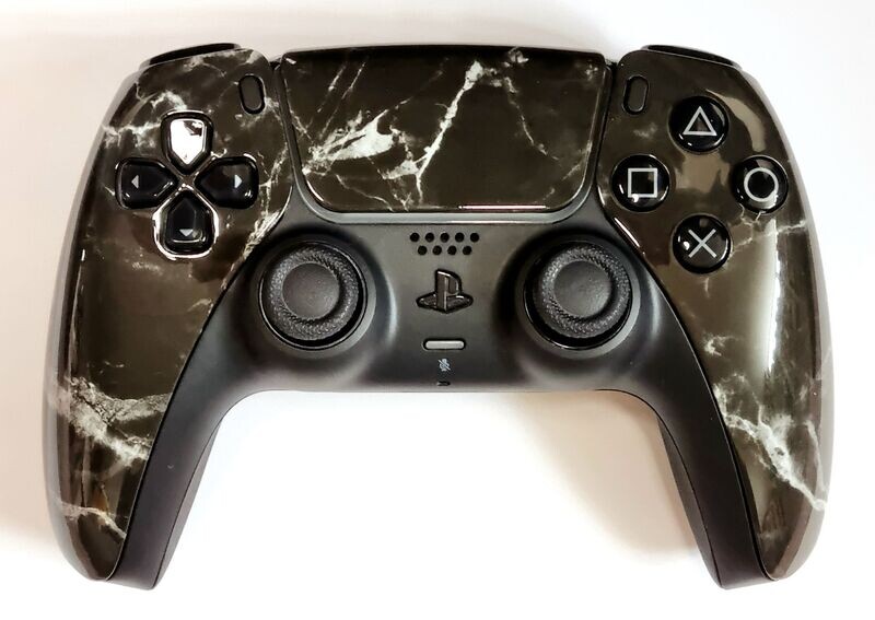 Custom PS5 Dualsense Controller - Black Marble Design