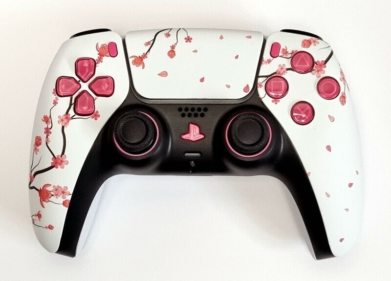 Custom PS5 Dualsense Controller - Sakura Cherry Blossom Design *NEW*