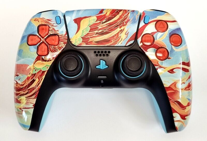 Custom PS5 Dualsense Controller - Fire Phoenix Design *NEW*