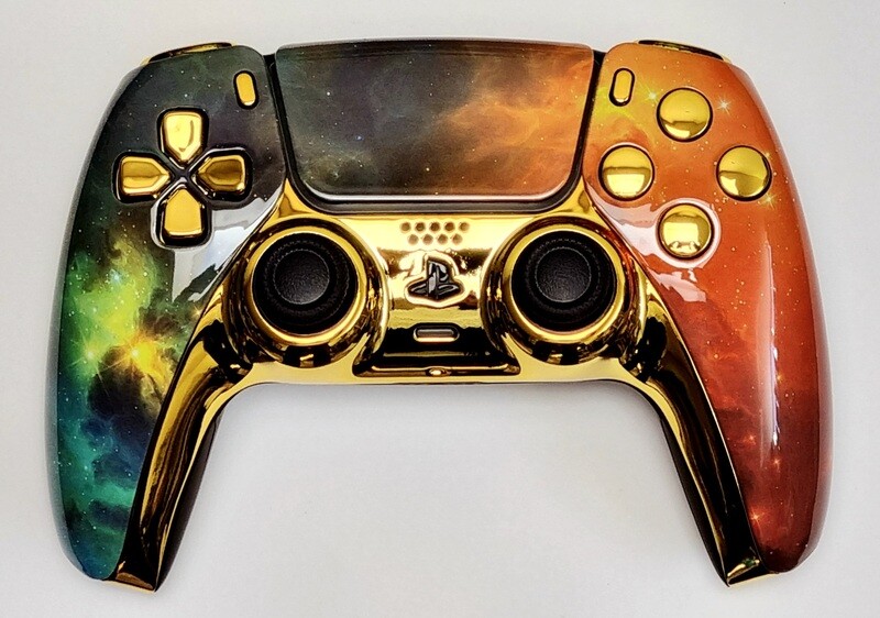 Custom PS5 Dualsense Controller - Golden Nebula Design *NEW*