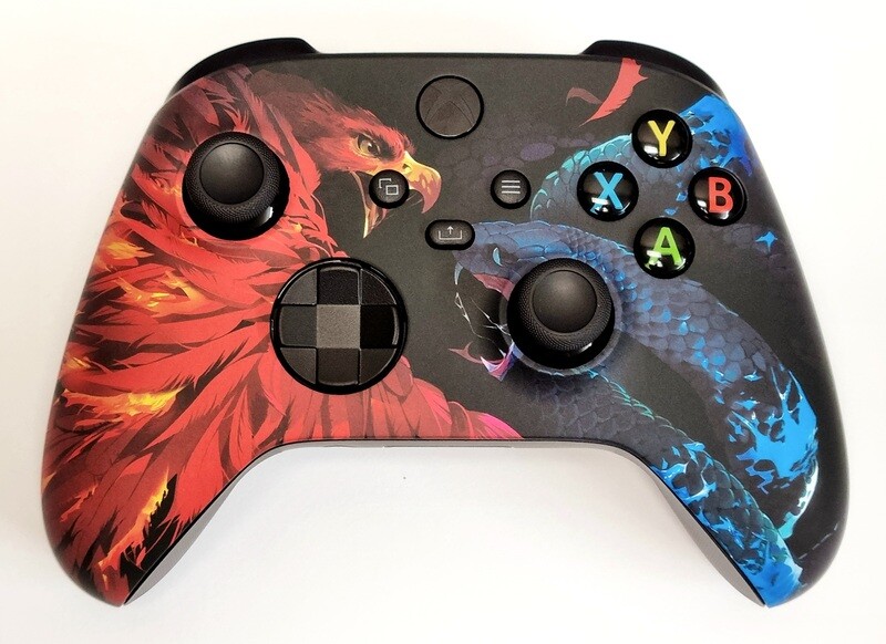 Customised Microsoft Wireless Xbox Series X/S Controller - Fire Eagle vs Ice Snake *NEW*