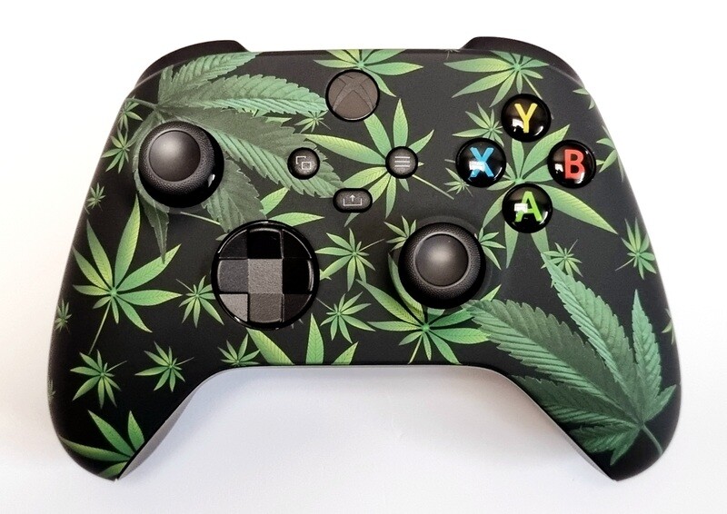 Customised Microsoft Wireless Xbox Series X/S Controller - Weed Leaves / Cannabis Design *NEW*