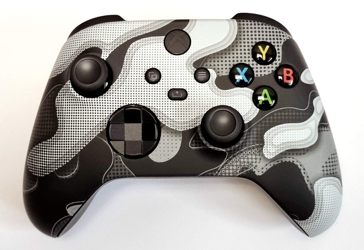 Customised Microsoft Wireless Xbox Series X/S Controller - Black & White Camo Design *NEW*
