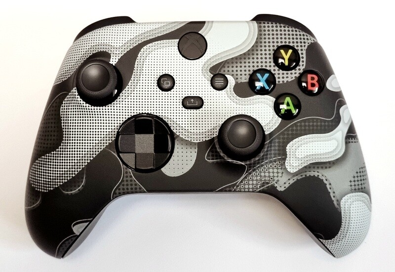 Customised Microsoft Wireless Xbox Series X/S Controller - Black & White Camo Design *NEW*