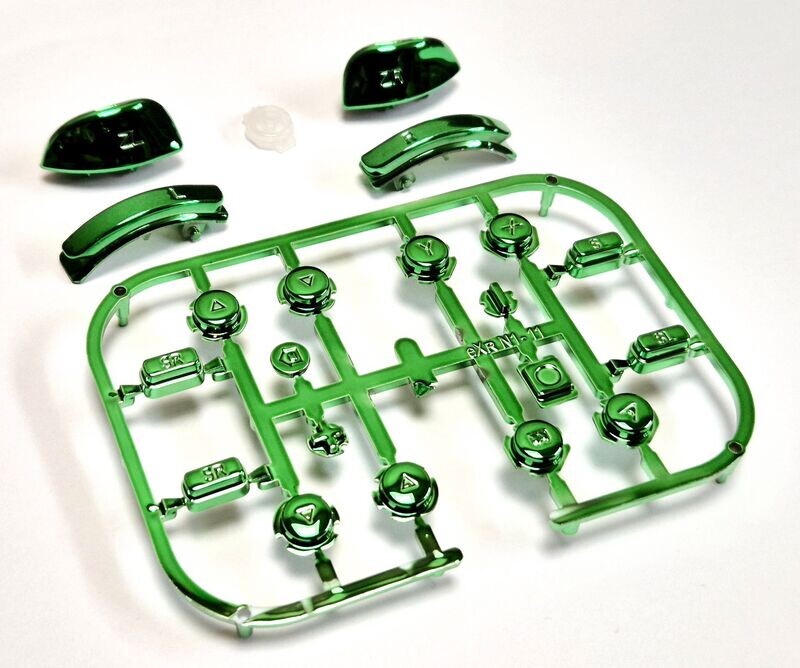Complete Green Chrome Button Set for Nintendo Switch