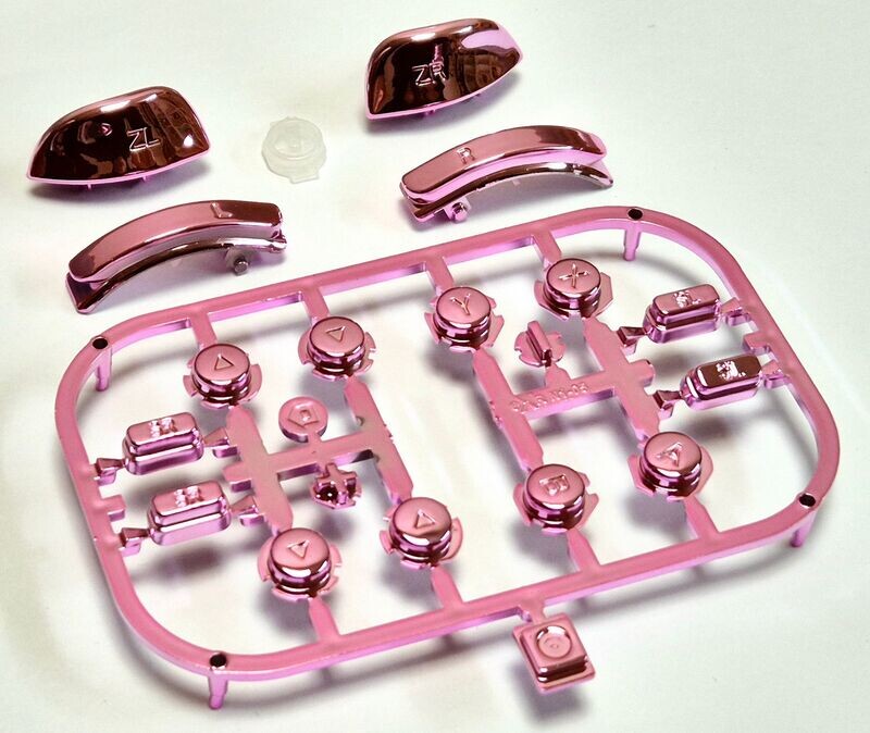 Complete Pink Chrome Button Set for Nintendo Switch