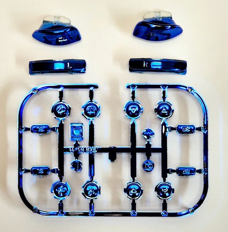 Complete Chrome Blue Button Set for Nintendo Switch