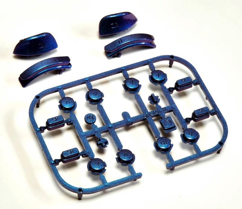 Complete Blue & Purple Chameleon Button Set for Nintendo Switch