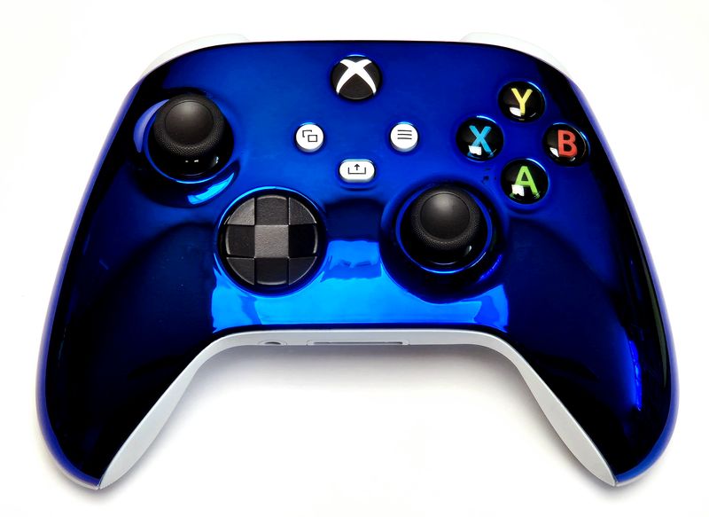 Customised Microsoft Wireless Xbox Series X/S Controller - Chrome Blue *NEW*