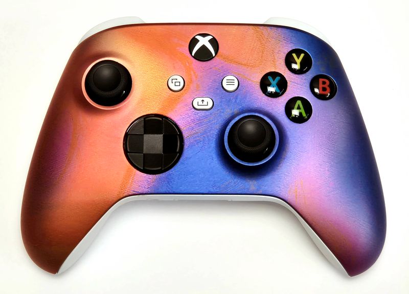 Customised Microsoft Wireless Xbox Series X/S Controller - Red Purple Yellow Colour Swirl *NEW*