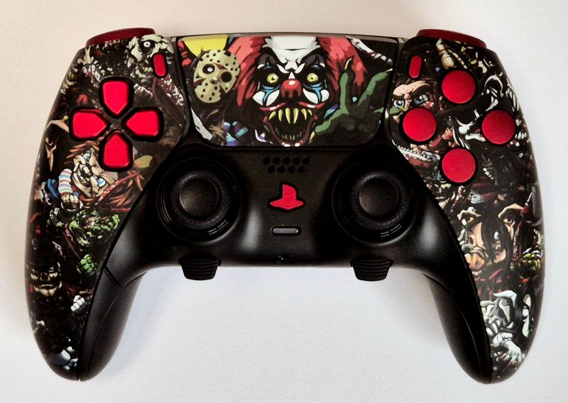 Custom Sony PS5 DualSense Edge Controller - Horror Party / Vampire Red Design *NEW*