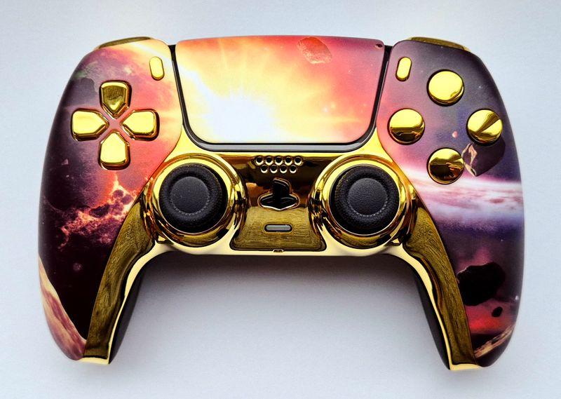 Customised PS5 Dualsense Controller - Illuminated Galaxy Design - *NEW*