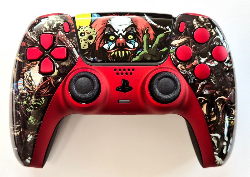 Customised PS5 Dualsense Controller - Horror Party - *NEW*