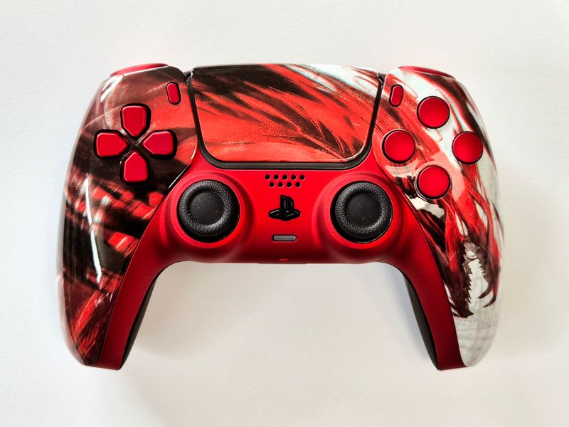 Customised PS5 Dualsense Controller - Shadow of the Blood Dragon - *NEW*