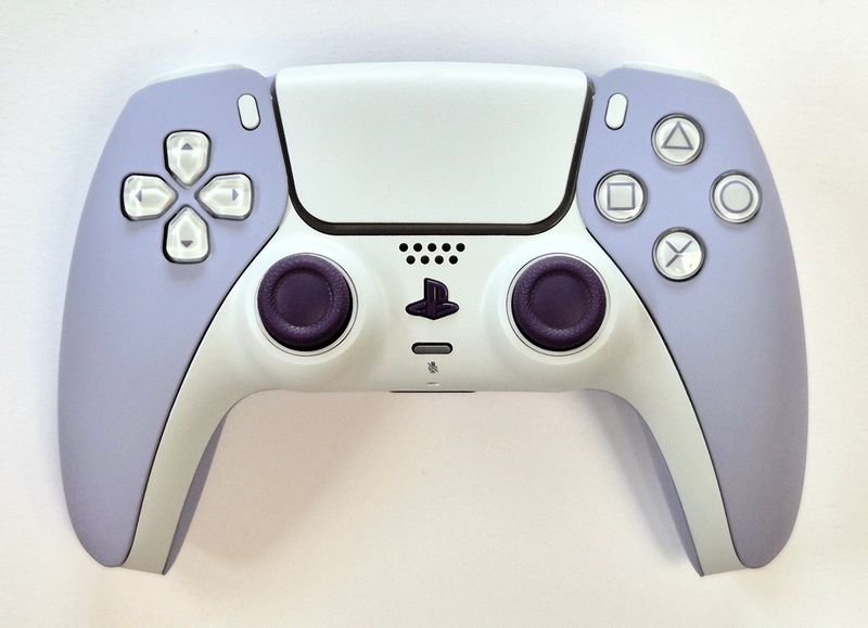 Customised PS5 Dualsense Controller - Soft Touch Lilac / White - *NEW*