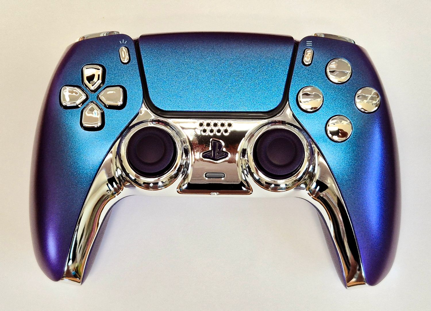 Customised PS5 Dualsense Controller - Chroma Indigo / Silver Chrome - *NEW*