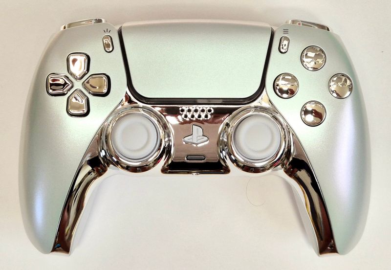 Customised PS5 Dualsense Controller - Chroma Pearl / Silver Chrome - *NEW*