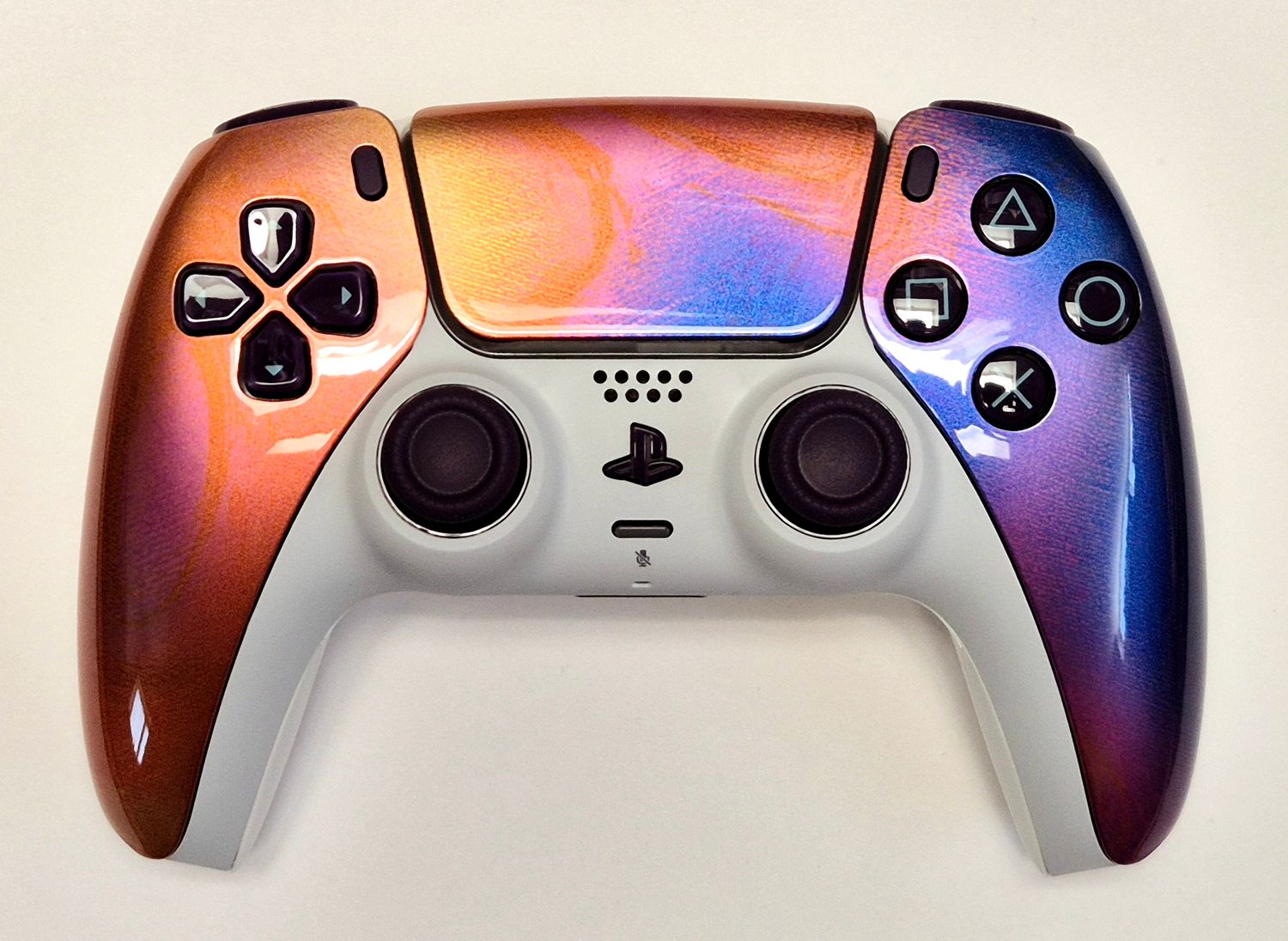 Customised PS5 Dualsense Controller - Red Purple Yellow Swirl - *NEW*