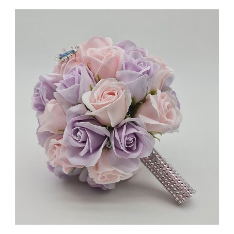 Ramo novia lila y rosa