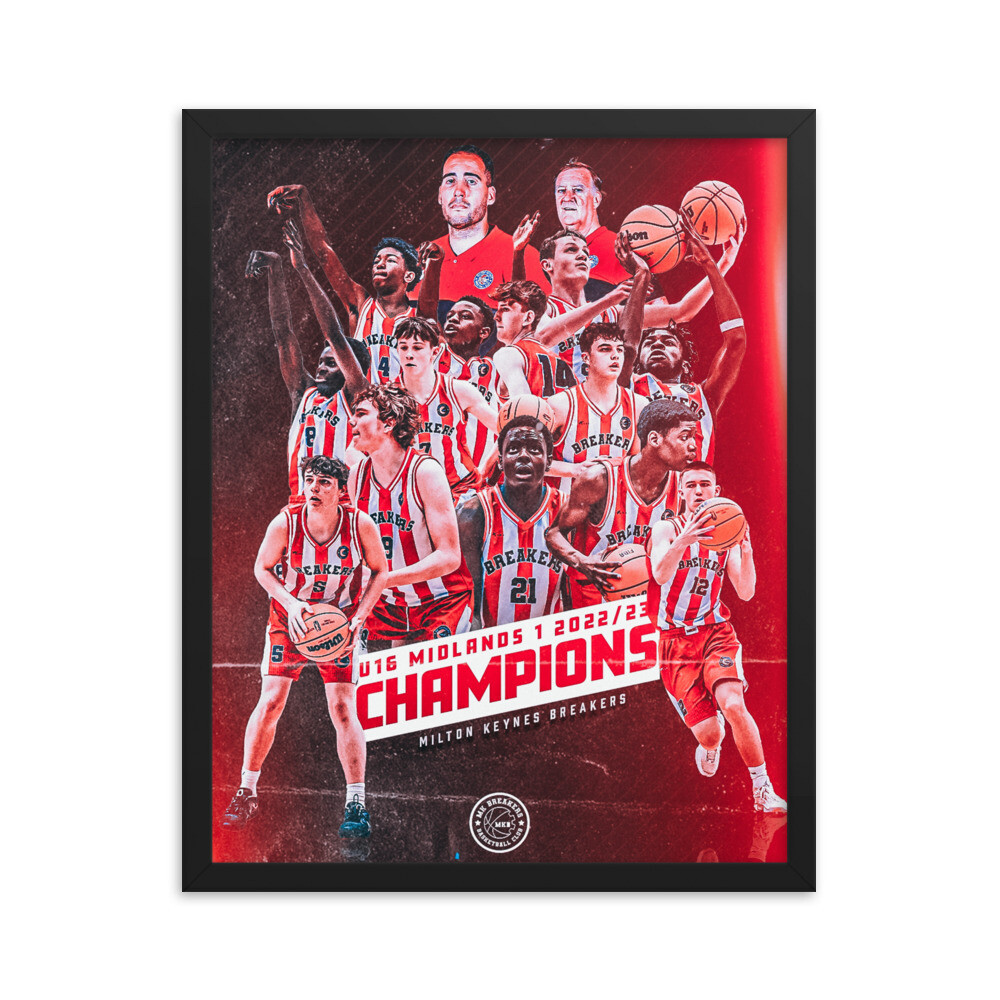 U16 Boys Midlands 1 Champions Framed Poster