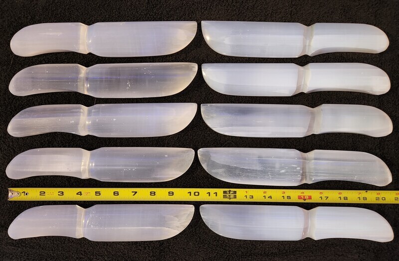 Selenite Energy Clearing &amp; Cord Cutting 10" "Knife"