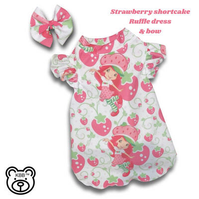 Strawberry Shortcake Ruffle Dress & Matching Hair Bow