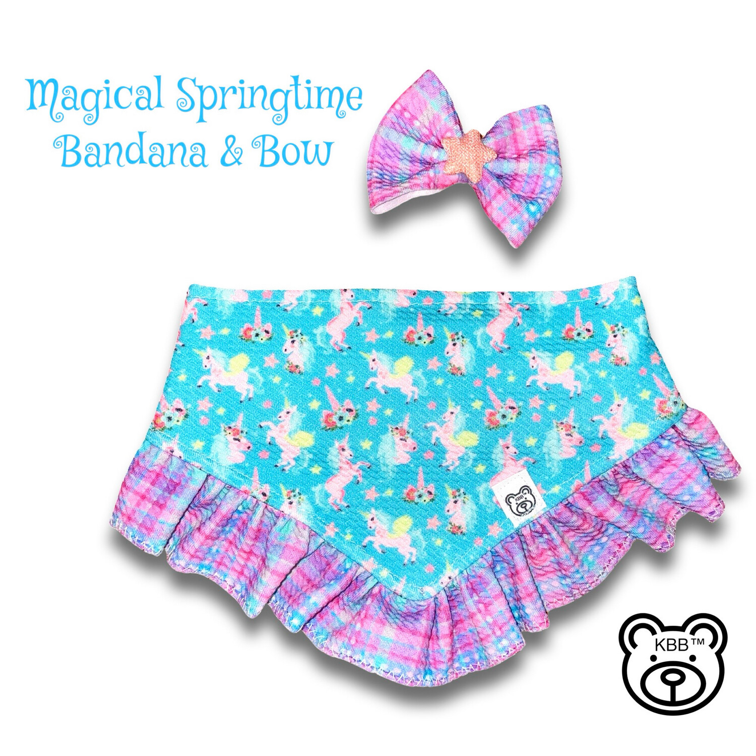 Magical Springtime Ruffle Bandana &amp; Bow