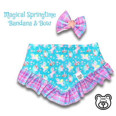 Magical Springtime Ruffle Bandana & Bow