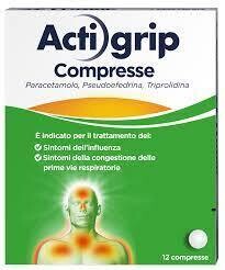 Actigrip 12 compresse 2,5+60+500 g Actigrip 12 compresse 2,5+60+500 g