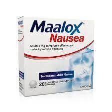Maalox nausea 20 compresse effervescenti 5 mg Maalox nausea 20 compresse effervescenti 5 mg