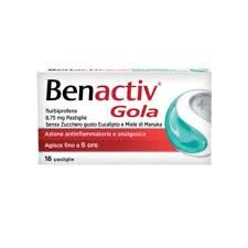 Benactiv Gola 16 pastiglie senza zucchero miele eucalipto