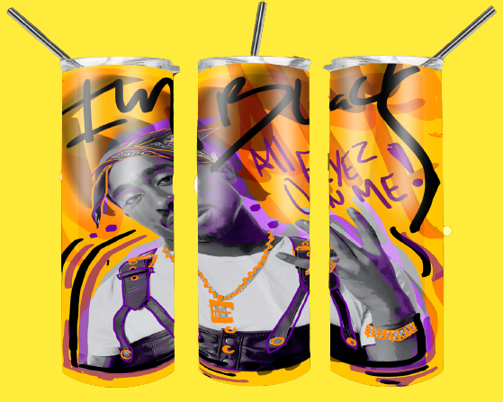 Tupac Sublimation Digital Design for 20 Oz Skinny Tumbler