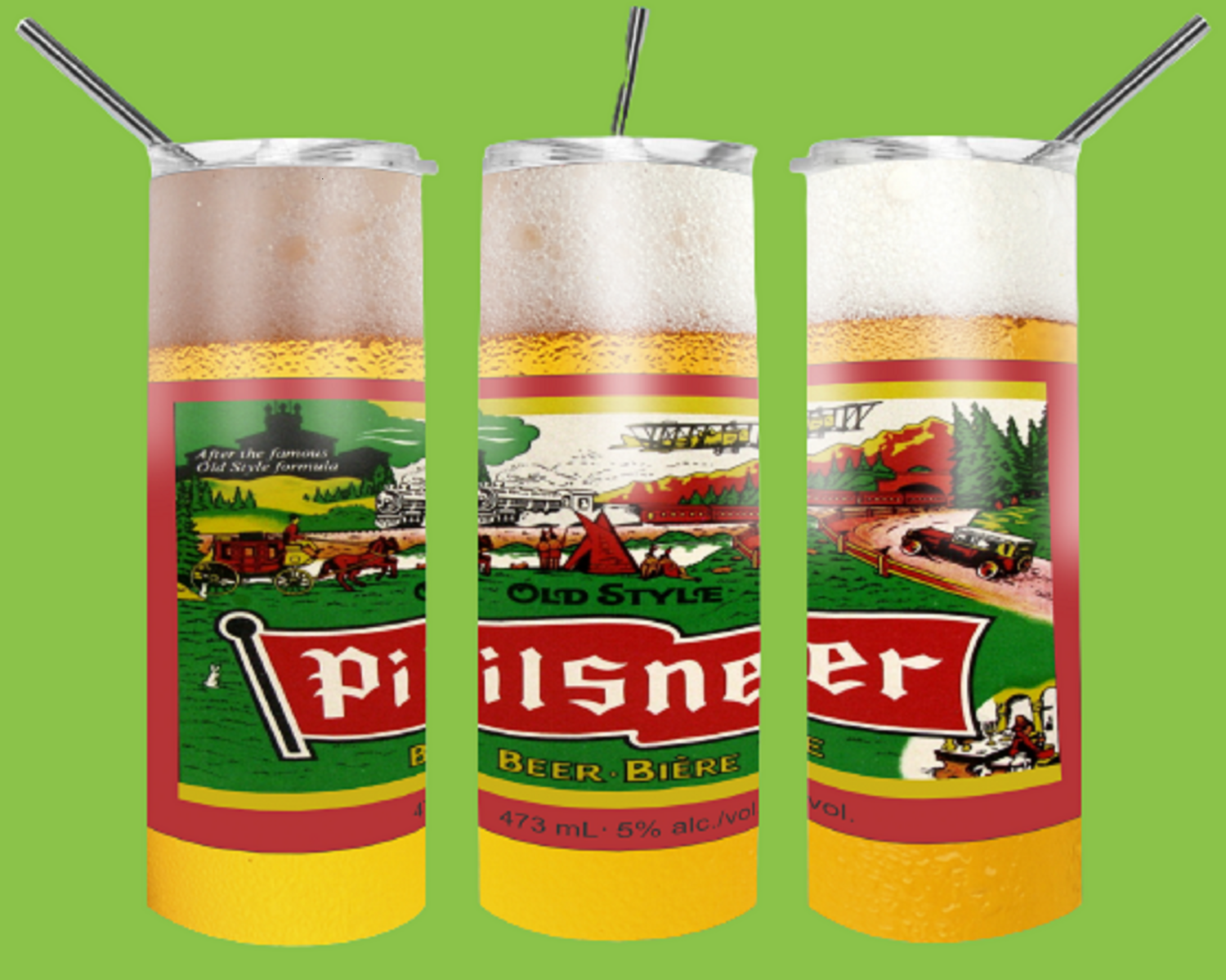 Pilsner Beer Sublimation Digital Design for 20 Oz Tumbler