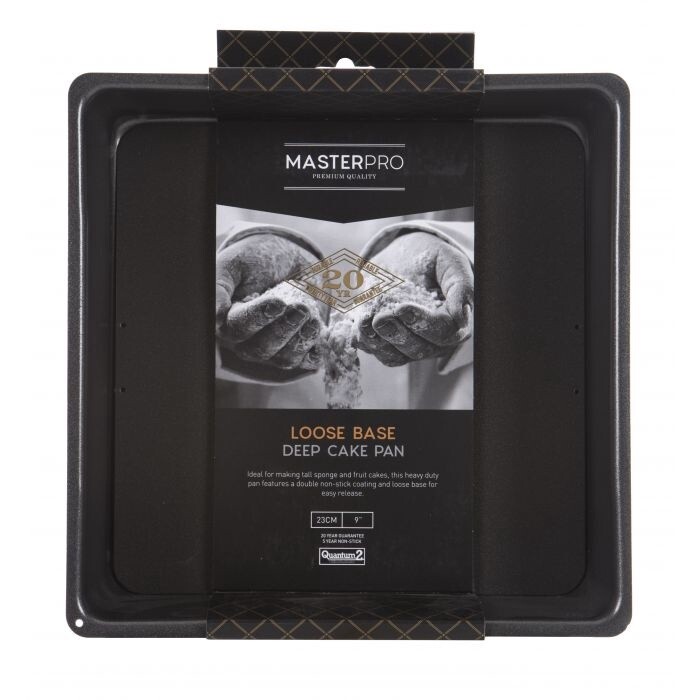 MasterPro - Loose Base Square Deep Cake Pan - 23cm