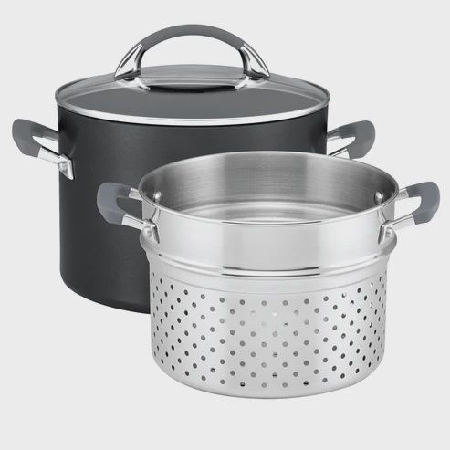 Anolon Endurance+ 24cm/7.6litre Stockpot Bonus Pasta Insert *