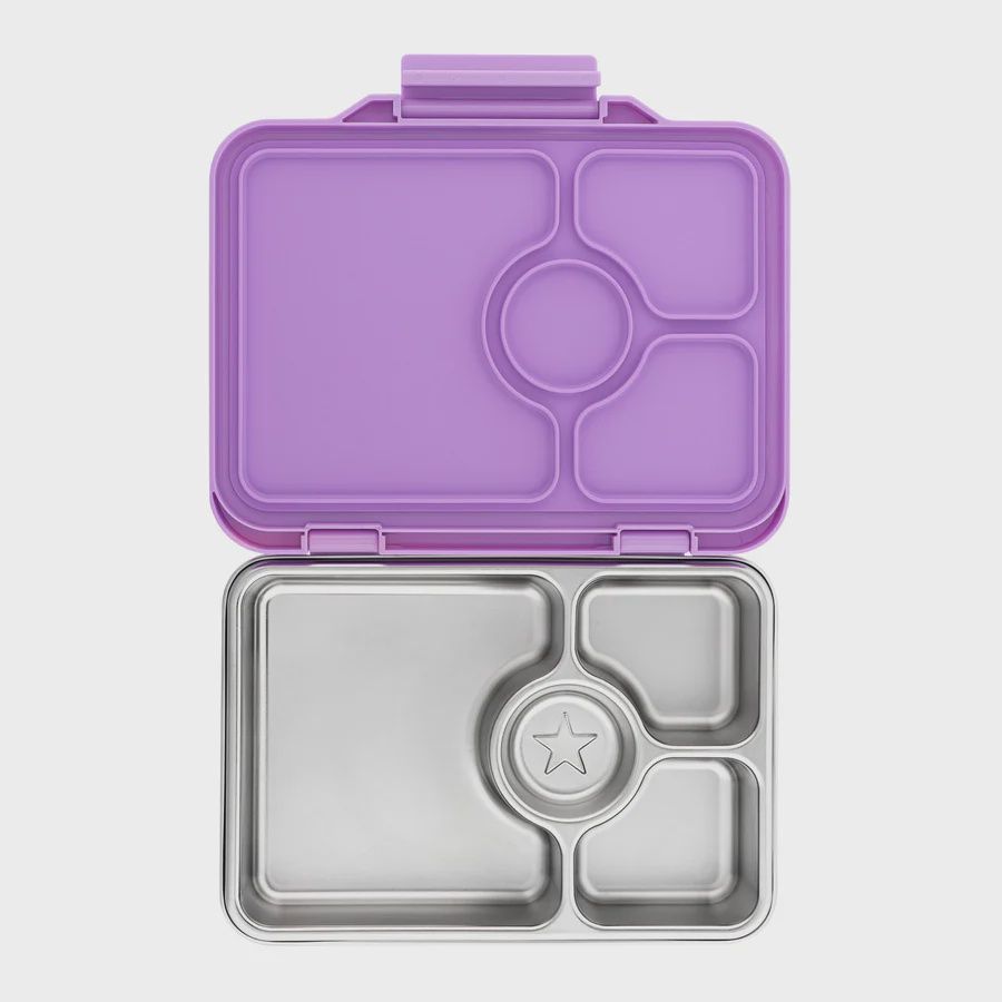 YumBox Pret Stainless Steel Bento Box 4 Compartment, Colour: Lavender Purple