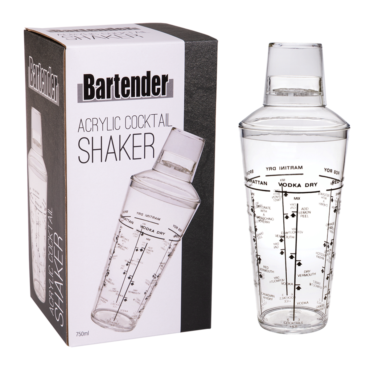 Acrylic Cocktail Shaker 750ml