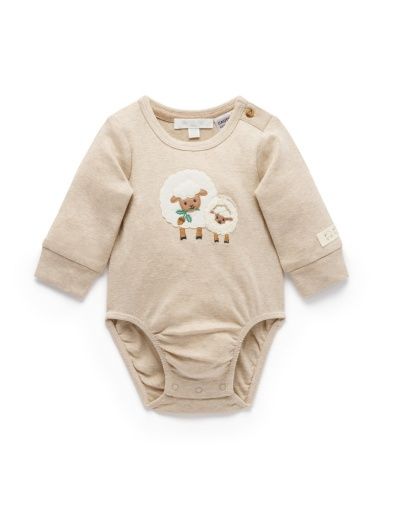 APPLIQUE BODYSUIT, Size: 00, Colour: ALMOND MELANGE