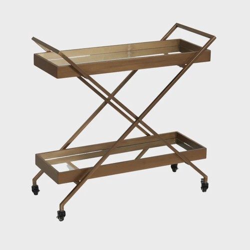 Carter Metal Bar Cart 80x35x80cm - Gold
